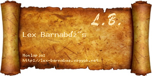 Lex Barnabás névjegykártya