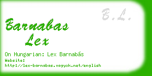 barnabas lex business card