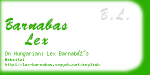 barnabas lex business card